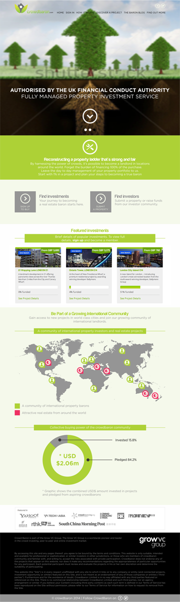 Diseño Web por barinix para Crowdbaron Limited | Diseño #3867102