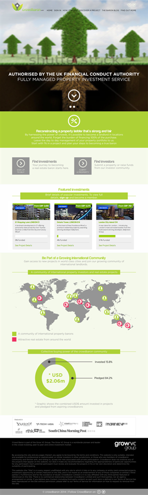 Diseño Web por barinix para Crowdbaron Limited | Diseño: #3867102