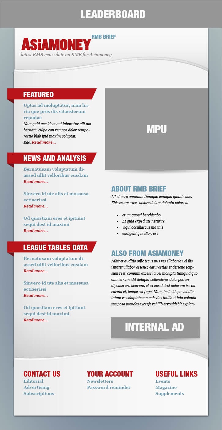 serious modern financial newsletter