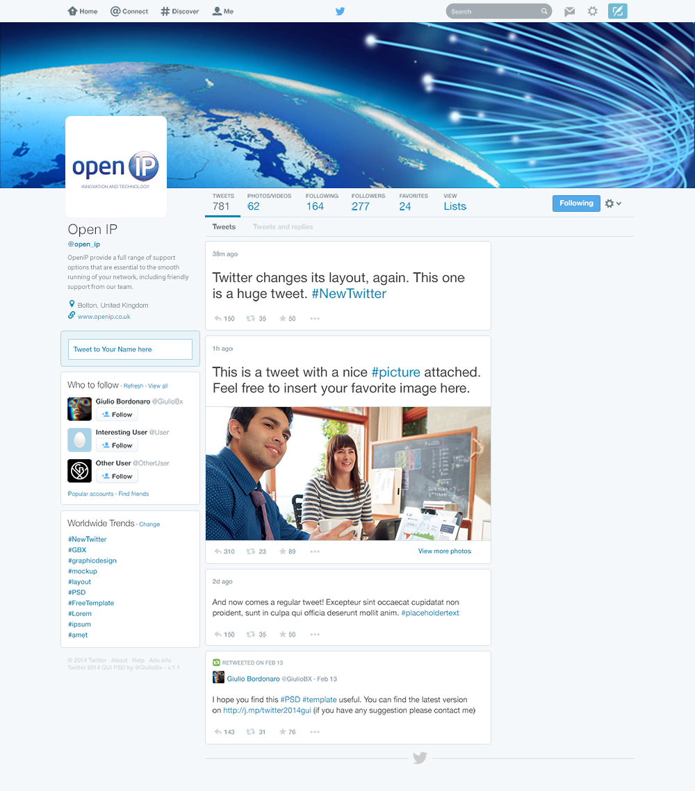 Diseño de Twitter por eckographic para OpenIP Ltd | Diseño #3835832