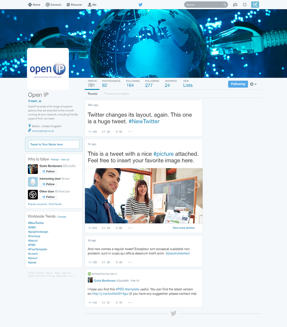 Twitter-Design von eckographic für OpenIP Ltd | Design #3835837