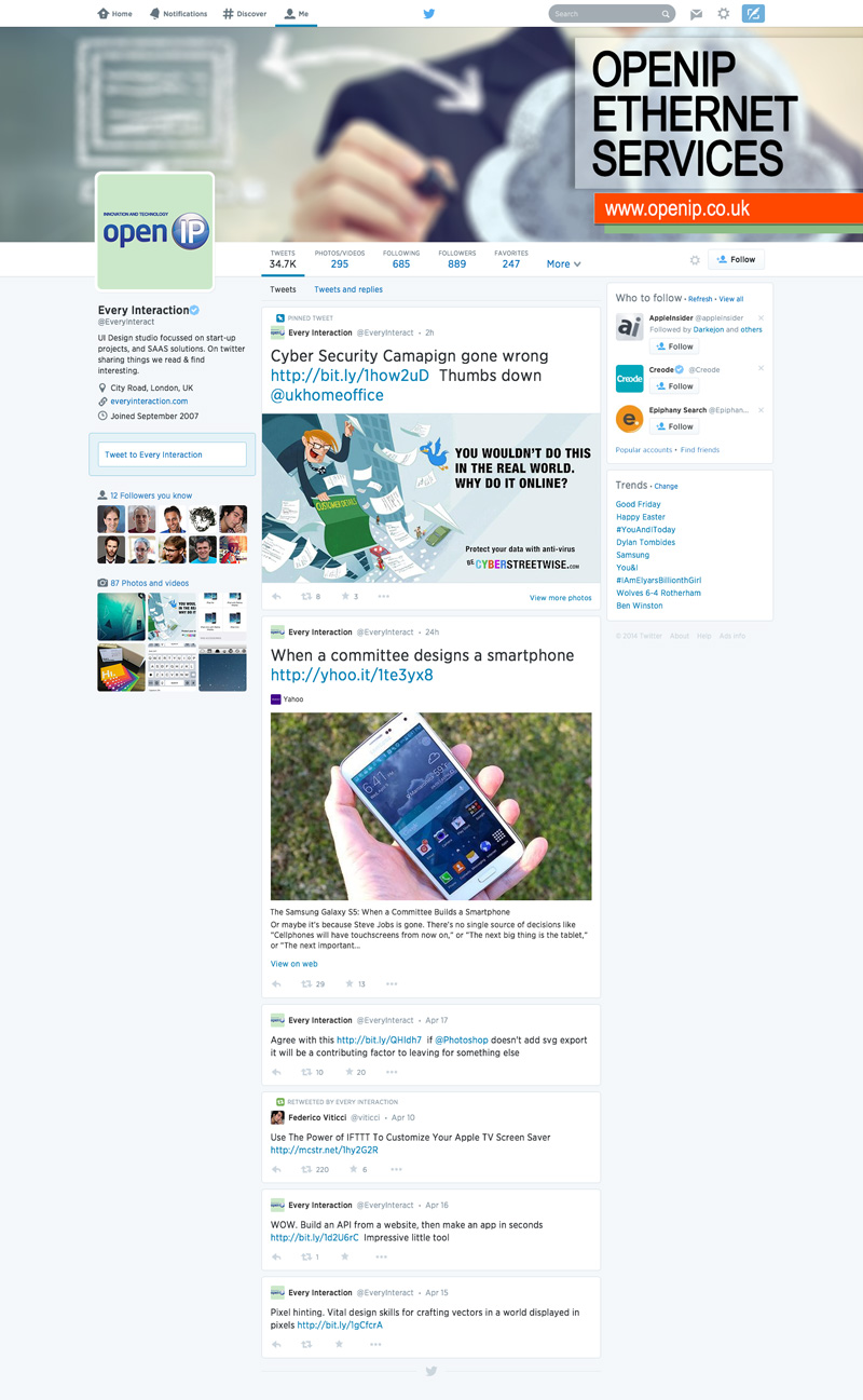 Design Twitter par rdesign12 pour OpenIP Ltd | Design #3840954