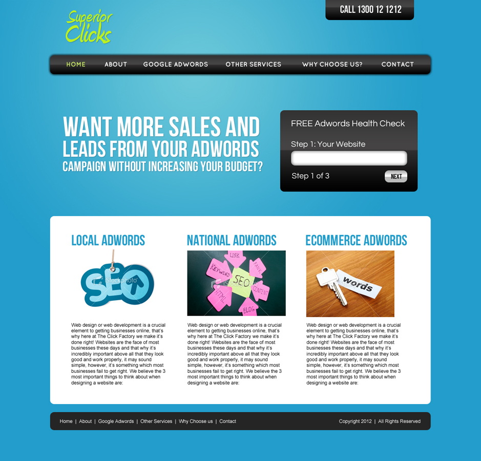 Web Design by ABG for Impact Clicks Pty Ltd | Design #1019313