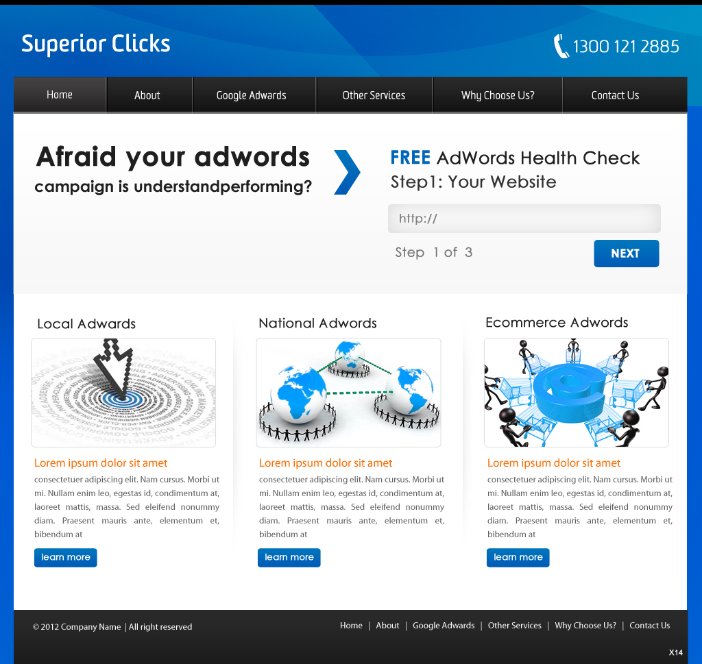 Web Design by pb for Impact Clicks Pty Ltd | Design #1022449
