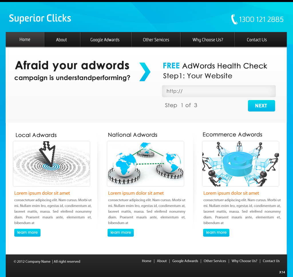 Web Design by pb for Impact Clicks Pty Ltd | Design #1022457