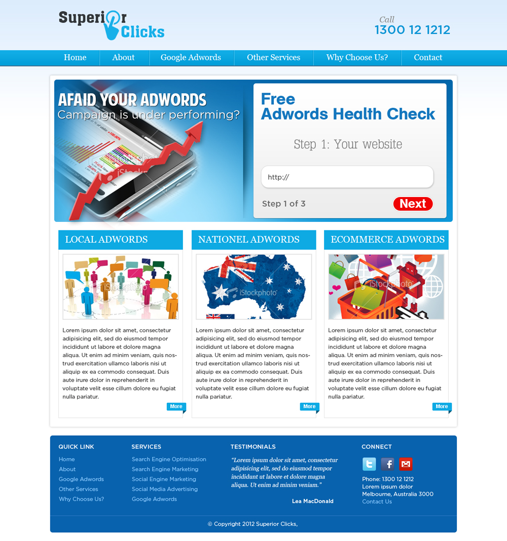 Web Design by ShreejiAkshar for Impact Clicks Pty Ltd | Design #1025956