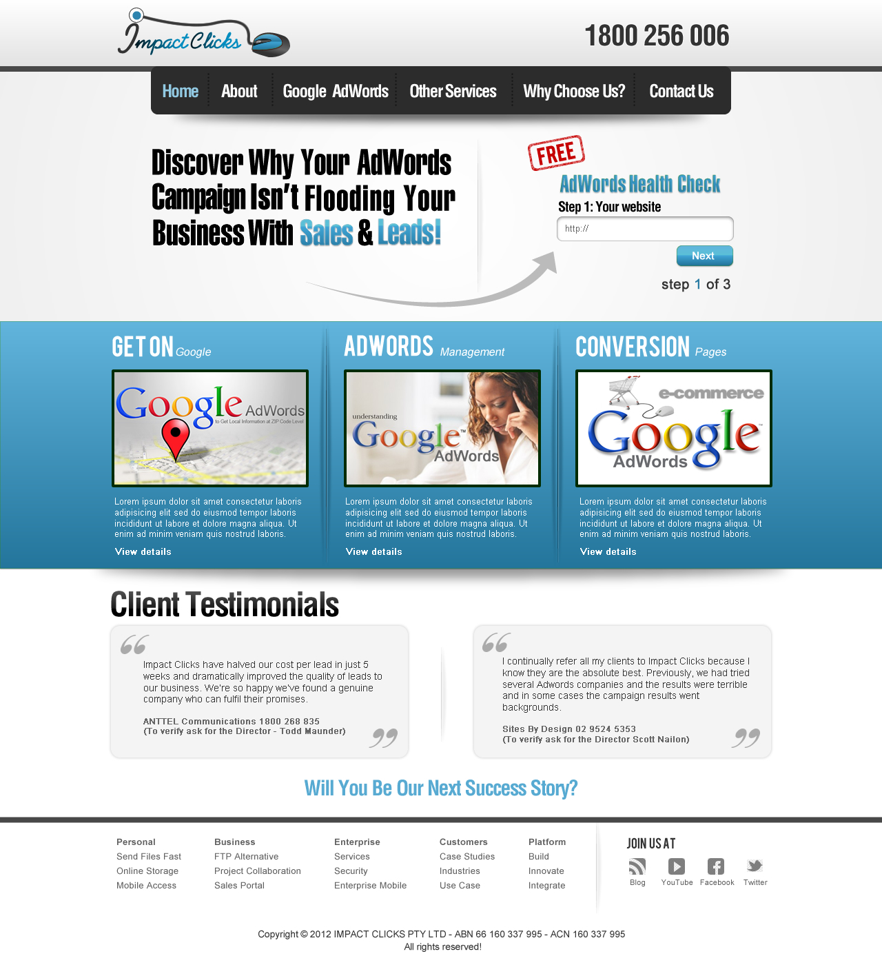 Web-Design von TechWise für Impact Clicks Pty Ltd | Design #1058258