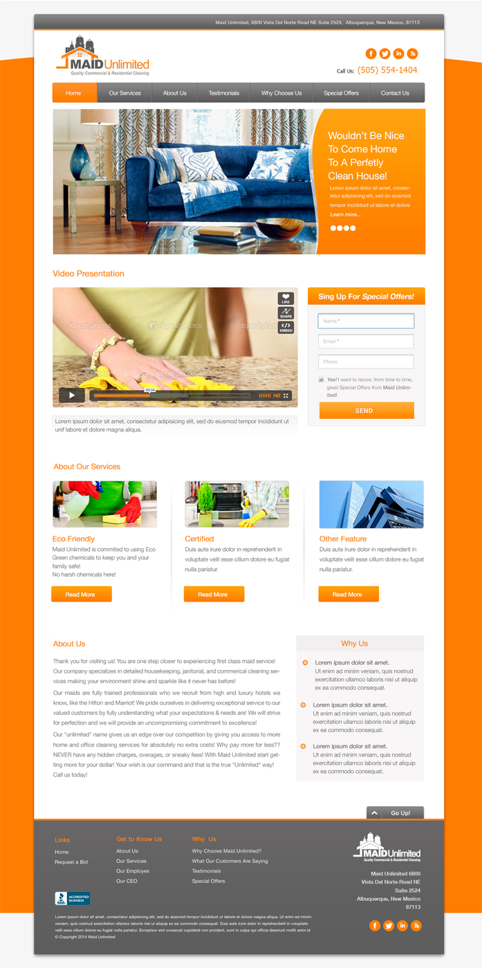 Web Design by Pabloravel for Maverick Web Video | Design: #3906546
