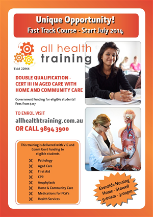 Flyer Design by Chandra for All Health Training | Design: #3843784