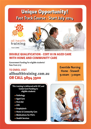 Flyer Design by Chandra for All Health Training | Design: #3844041