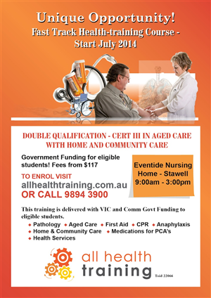 Flyer Design by Chandra for All Health Training | Design: #3875574