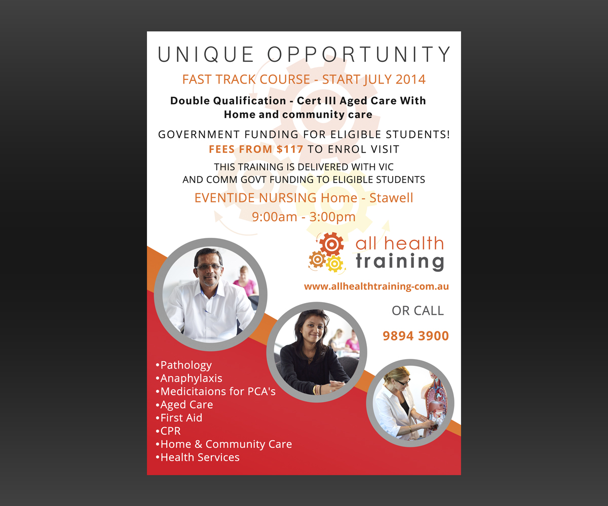Flyer Design by Ethien for All Health Training | Design #3886121