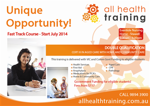 Flyer Design by hmecdesign for All Health Training | Design: #3880223