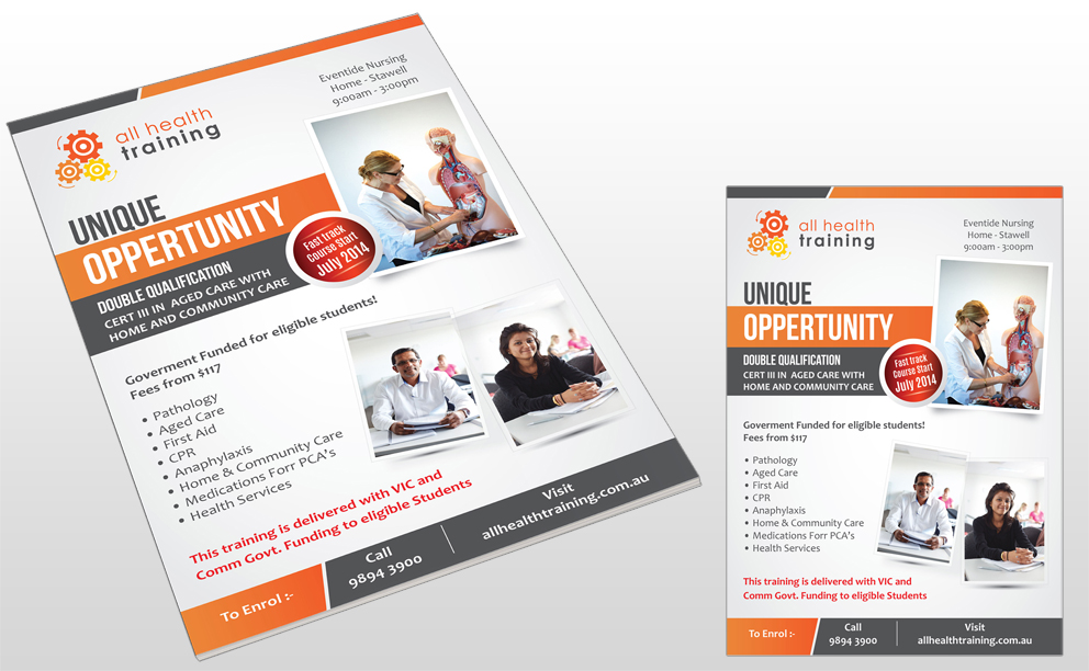 Flyer Design by confidentgroup for All Health Training | Design #3883707