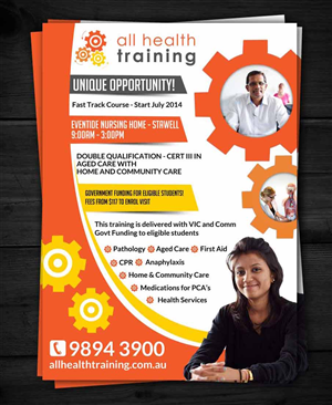 Flyer Design by ESolz Technologies for All Health Training | Design #3823679