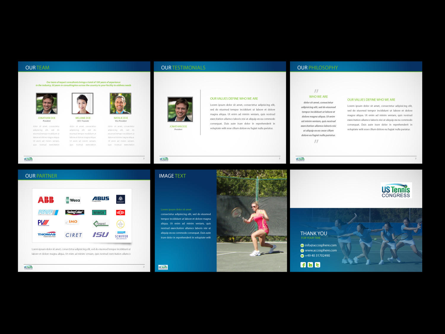 PowerPoint Design by Nila for US Tennis Congress | Design #3847813