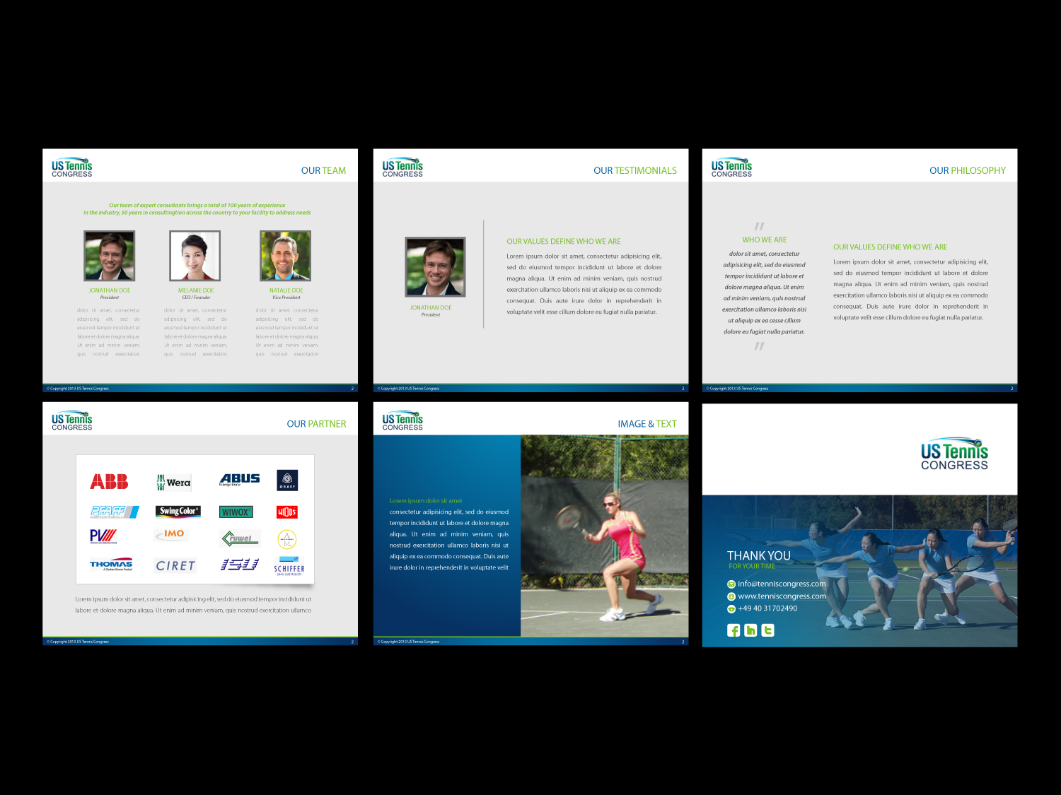 PowerPoint-Design von Nila für US Tennis Congress | Design #3848045