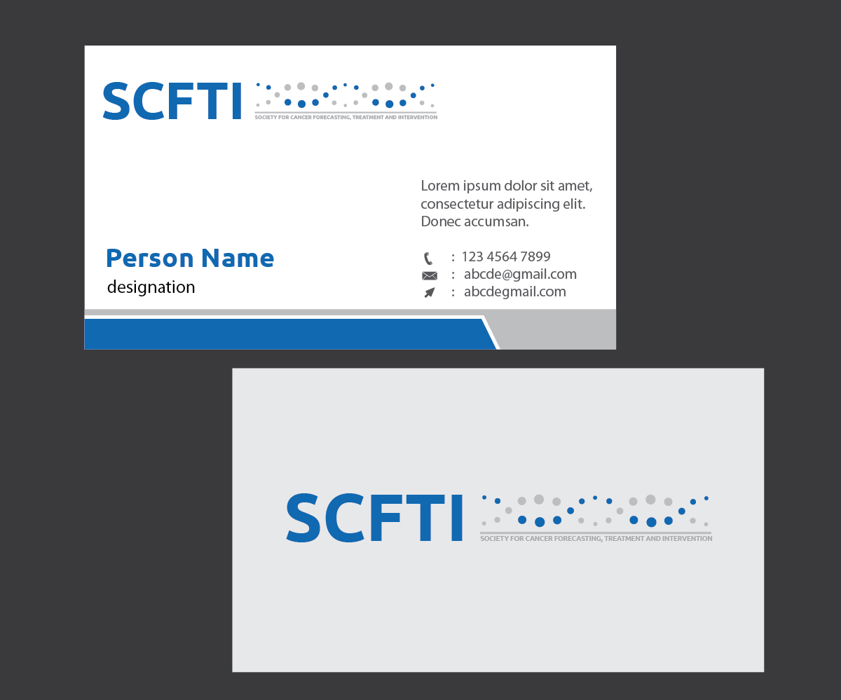 Business Card Design by  Esolbiz for Society for Cancer Forecasting Treatment and Intervention | Design: #3832107