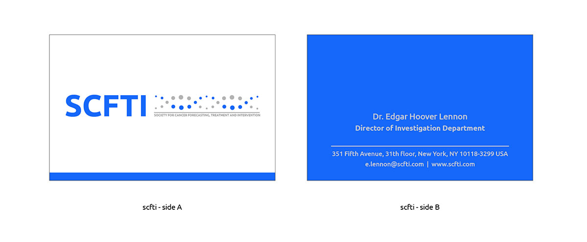 Design de Carte de Visite par Miguel Atalaia pour Society for Cancer Forecasting Treatment and Intervention | Design #3830673
