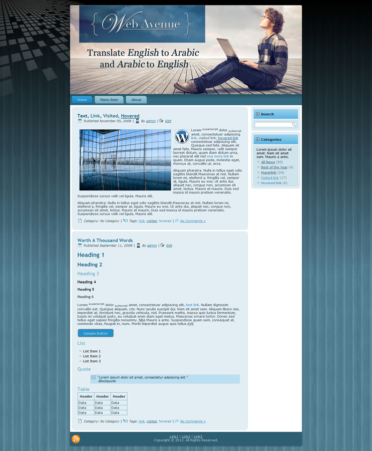 Wordpress Design by knightwing101 for this project | Design #1044165