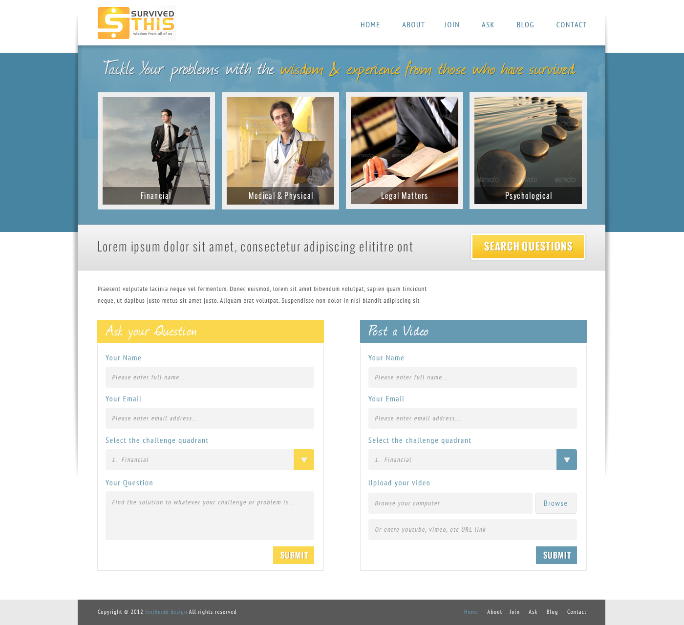 Wordpress Design by tinthumb for this project | Design #1060999