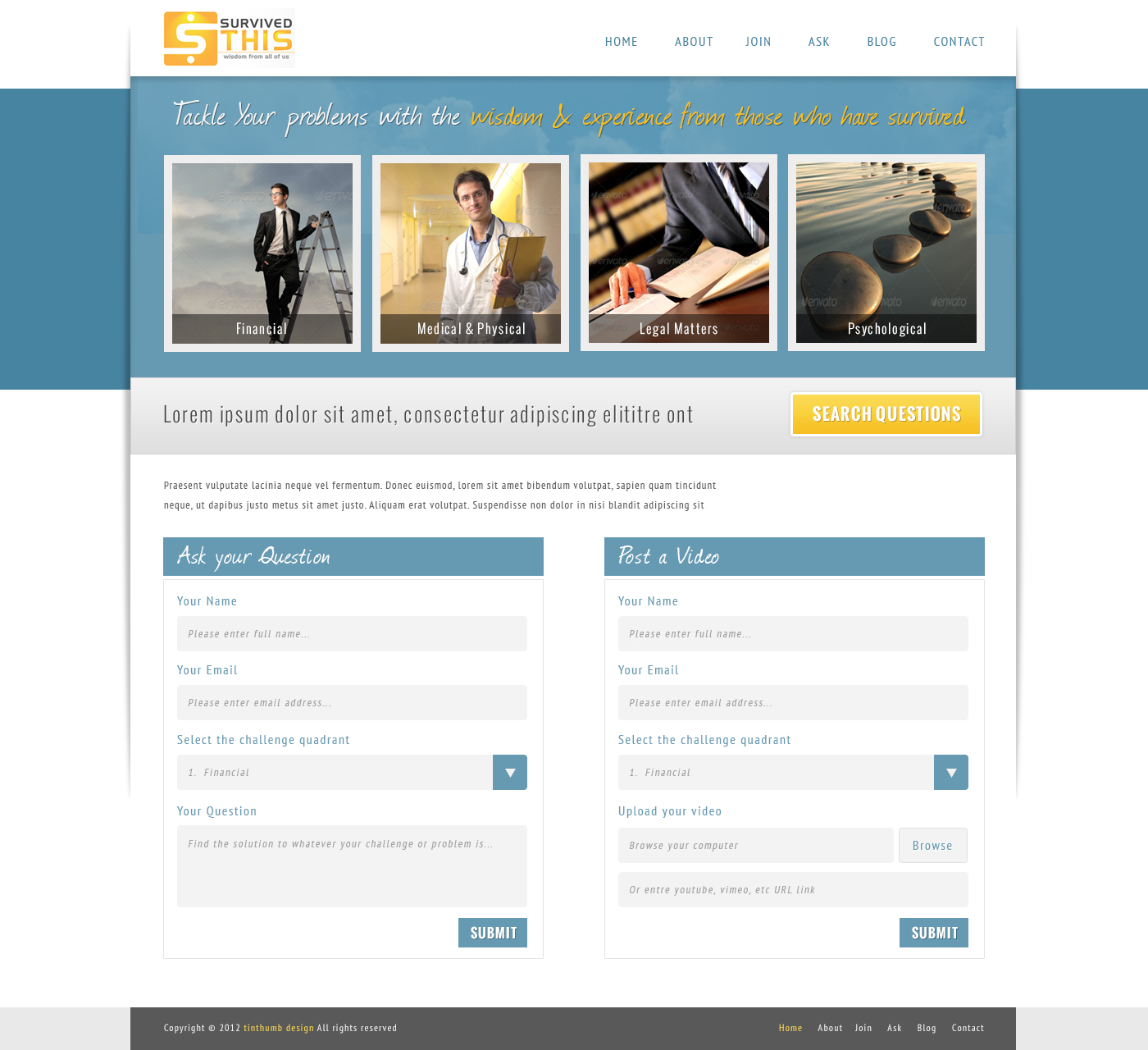 Wordpress Design by tinthumb for this project | Design #1061001