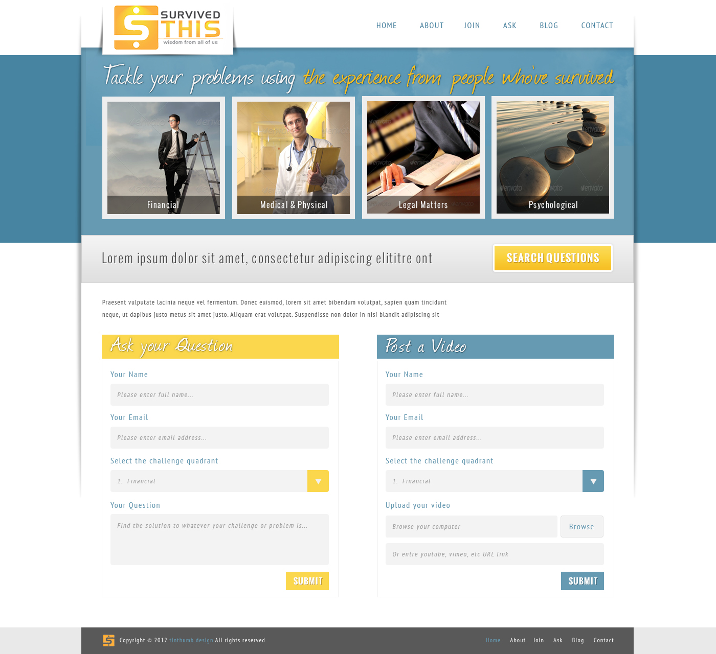 Wordpress Design by tinthumb for this project | Design #1068195