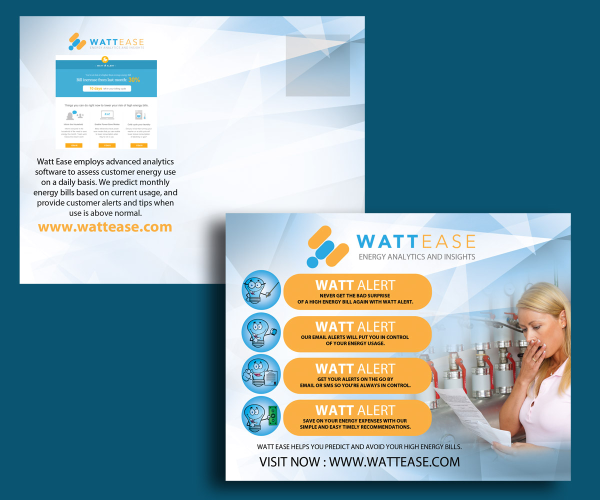Postcard Design by uk for Watt Ease | Design #3855340