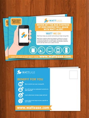 Postcard Design by yganess for Watt Ease | Design #3853323