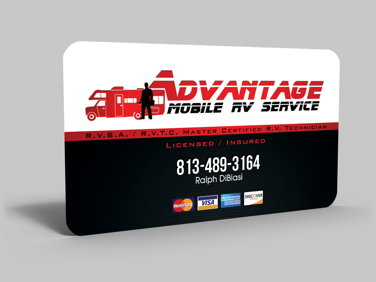Business Card Design by Hardcore Design for Advantage  Mobile RV  Service | Design #3845522