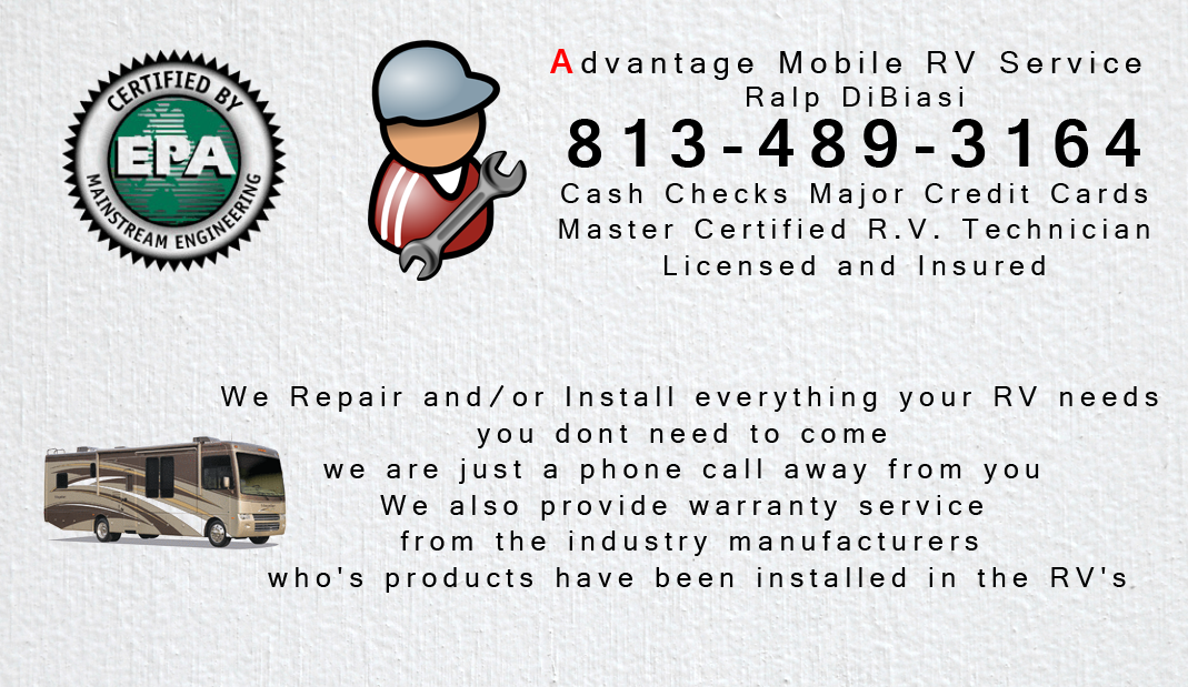 Business Card Design by x for Advantage  Mobile RV  Service | Design #3846338