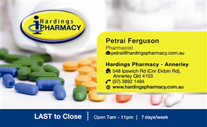Business Card Design by tuan1968 for hardings pharmacy | Design: #3939682