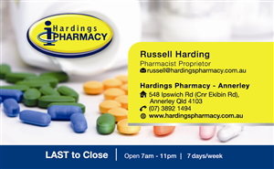 Business Card Design by tuan1968 for hardings pharmacy | Design: #3939699