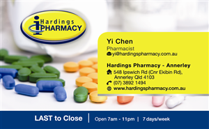 Business Card Design by tuan1968 for hardings pharmacy | Design: #3939708