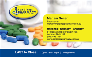 Business Card Design by tuan1968 for hardings pharmacy | Design: #4182696