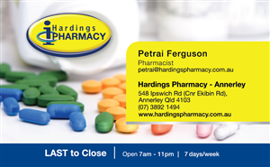 Business Card Design by tuan1968 for hardings pharmacy | Design: #4182699