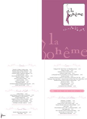 Menu Design by Effective Art Boutique