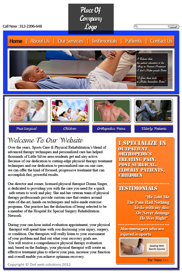 Web-Design von Zohair Shah für Livingston Physical Therapy, LLC | Design #1056553
