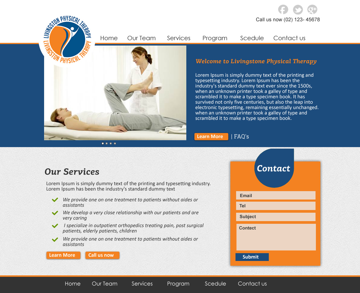Diseño Web por VangelTzo para Livingston Physical Therapy, LLC | Diseño #1047543
