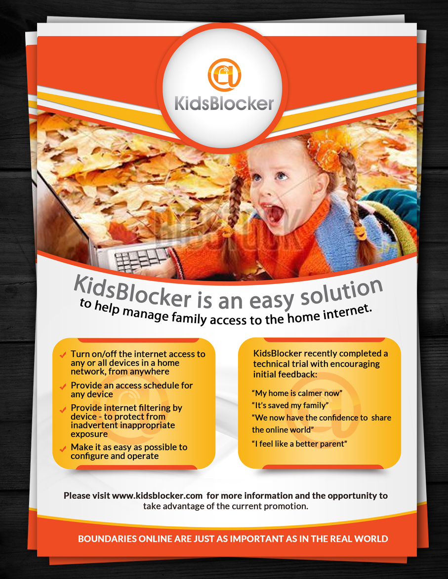 Diseño de Póster por ESolz Technologies para KidsBlocker | Diseño #3861736