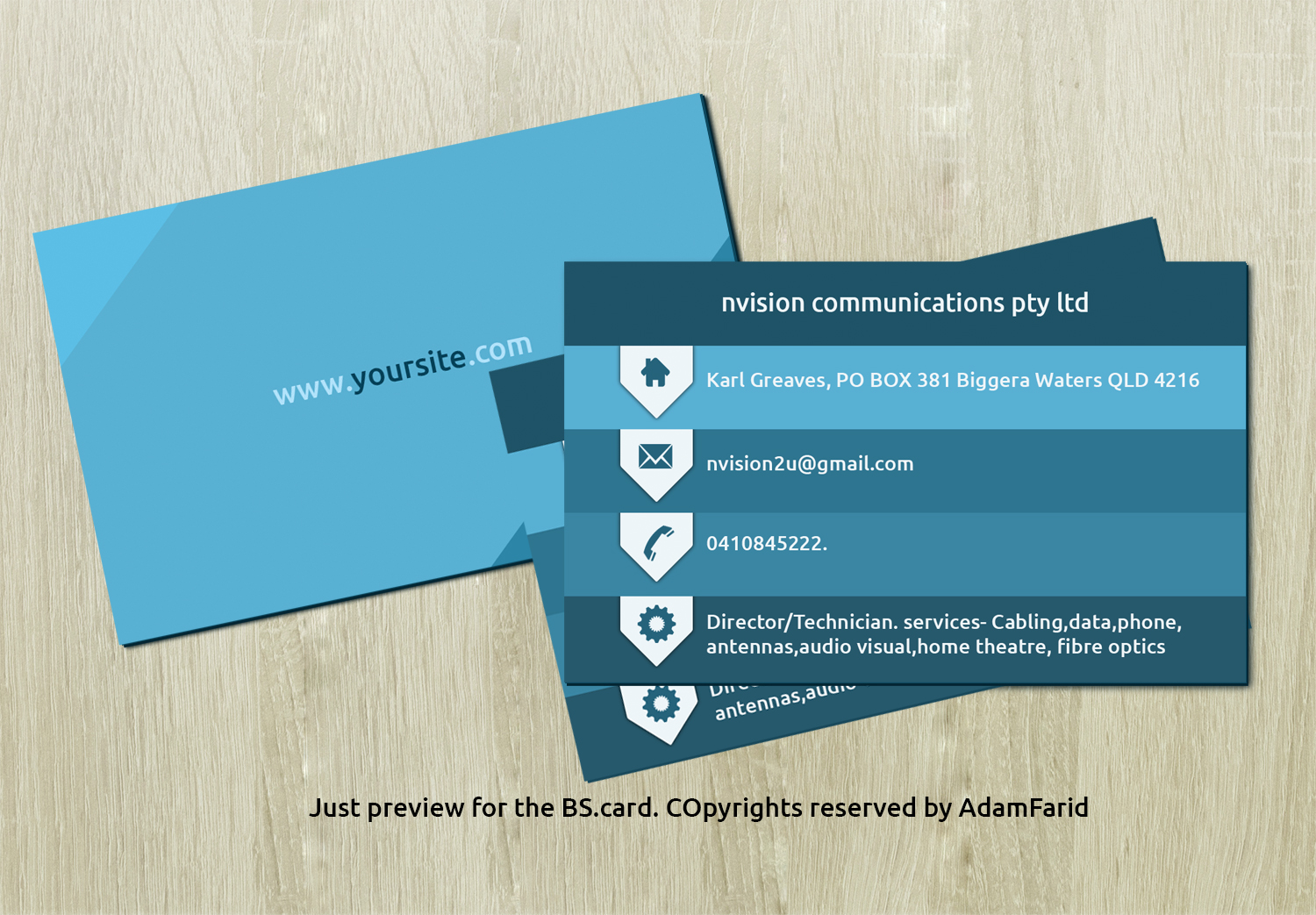 Visitenkarten-Design von adamhfarid für nvision communications pty ltd | Design #3879617