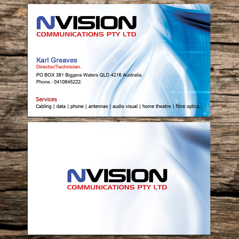 Business Card Design by Sandaruwan for nvision communications pty ltd | Design #3854830