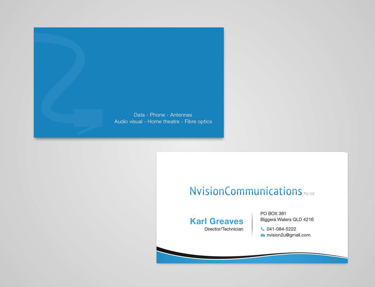 Visitenkarten-Design von E.G für nvision communications pty ltd | Design #3887296