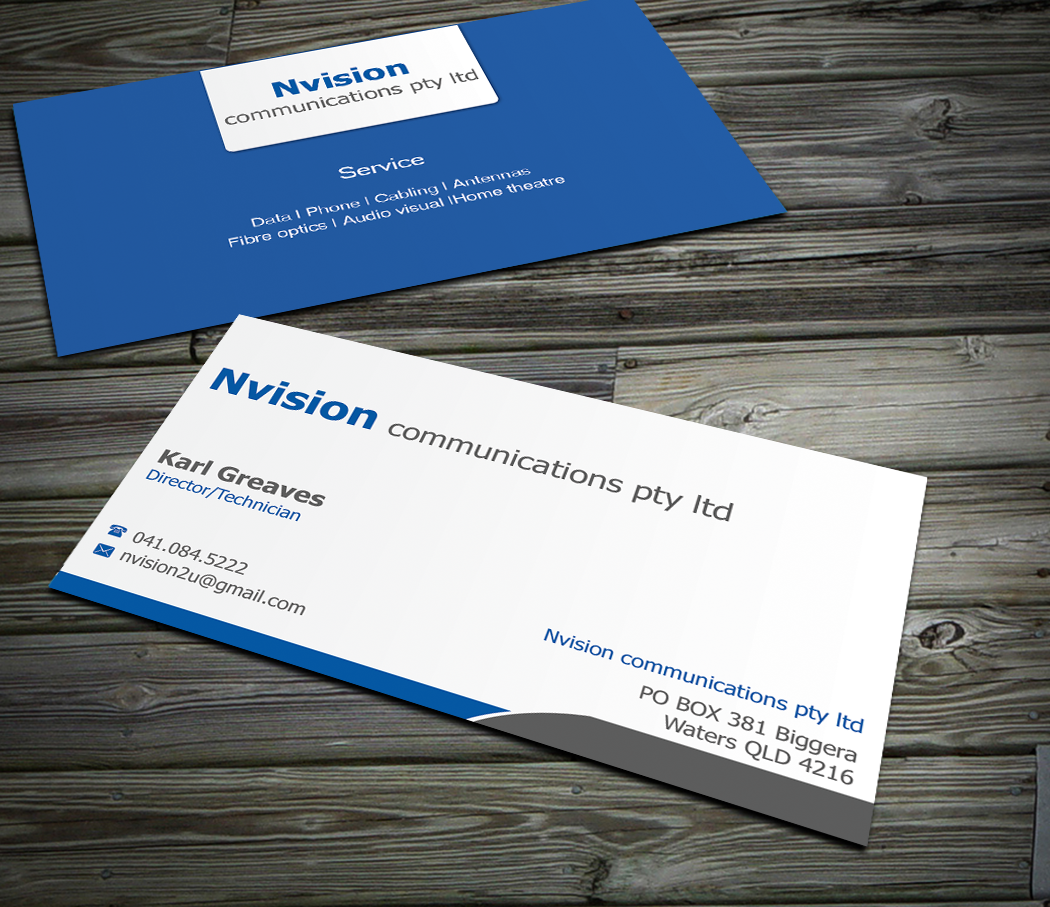 Visitenkarten-Design von shaikhdesign für nvision communications pty ltd | Design #3906361