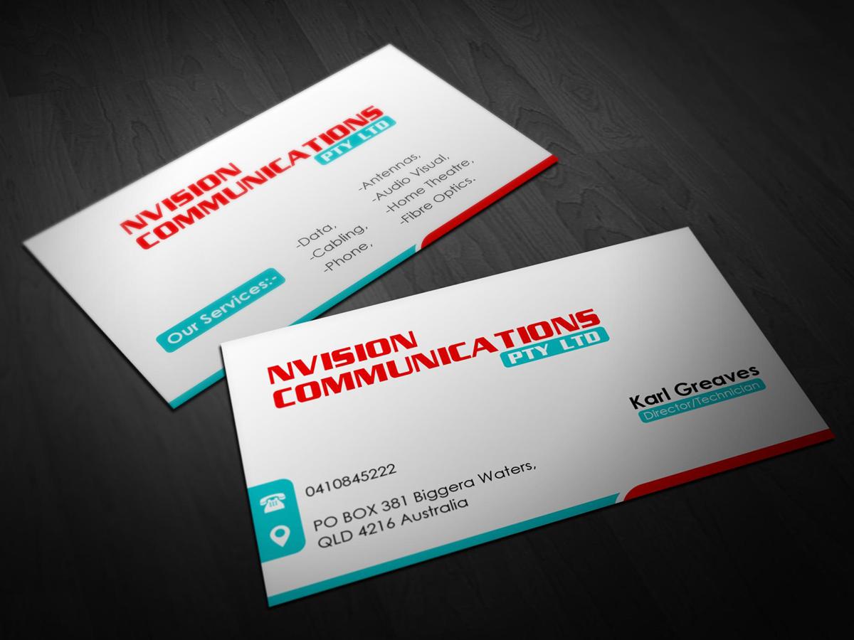 Visitenkarten-Design von Pointless Pixels India für nvision communications pty ltd | Design #3868423