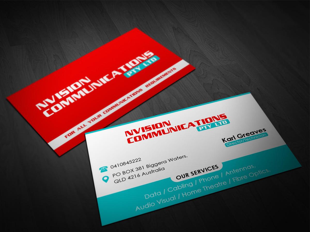 Business Card Design by Pointless Pixels India for nvision communications pty ltd | Design #3868426