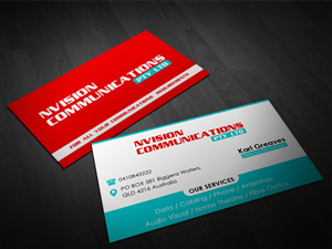 Communications Contractor Business Card Design | Business Card Design by Pointless Pixels India