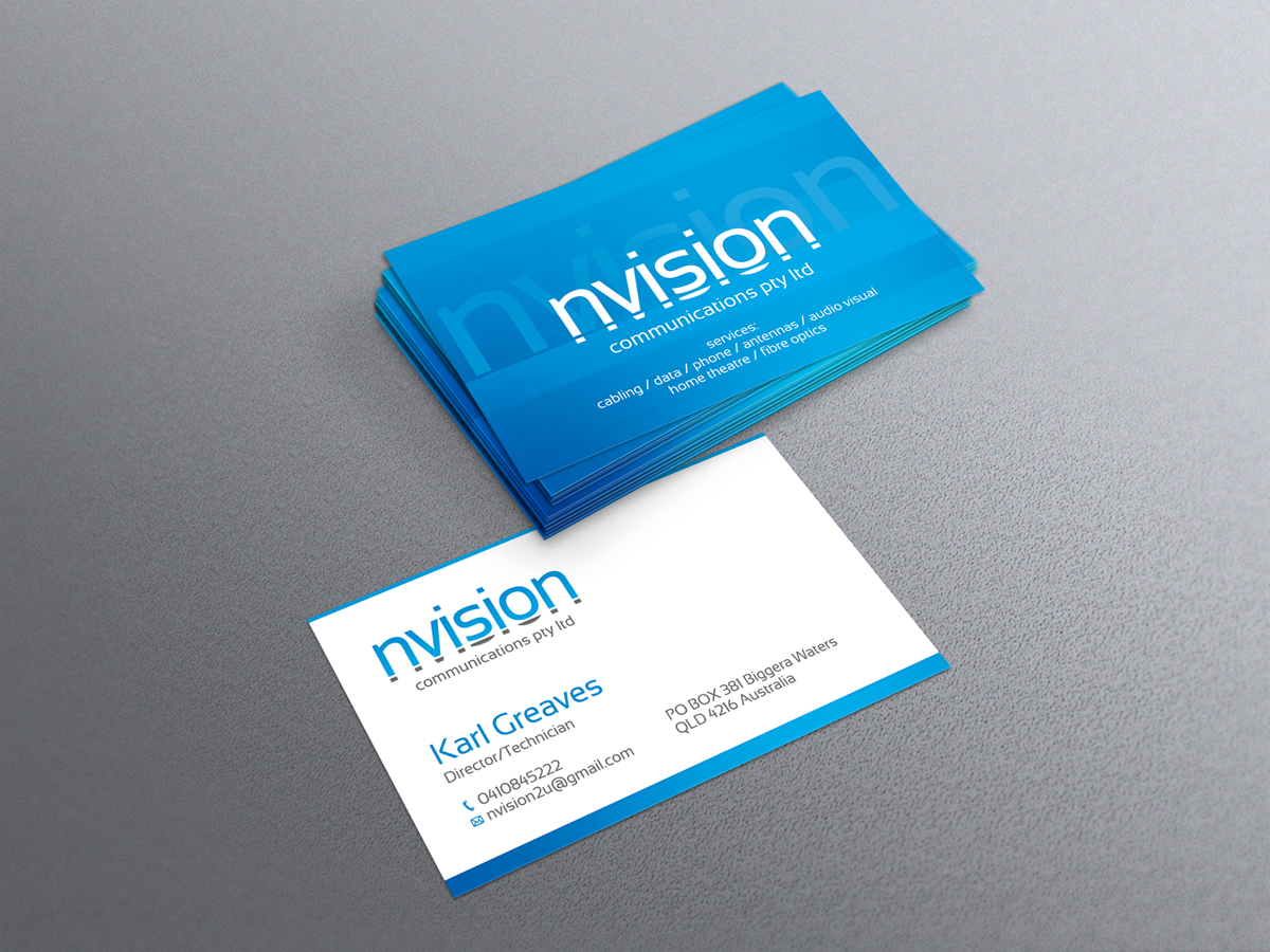 Visitenkarten-Design von diRtY.EMM für nvision communications pty ltd | Design #3880890
