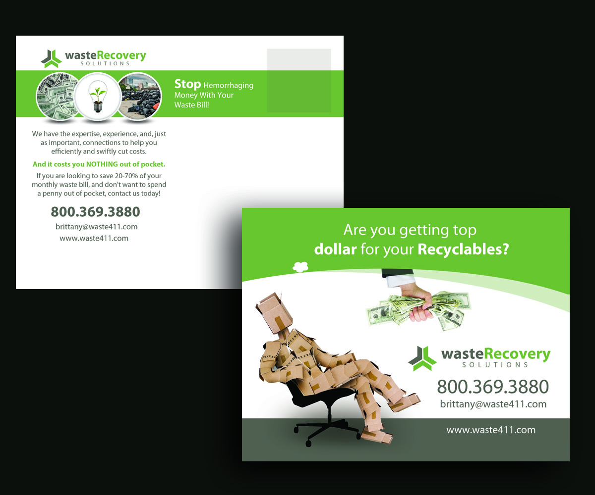 Postcard Design by uk for Waste Recovery Solutions | Design #3878894