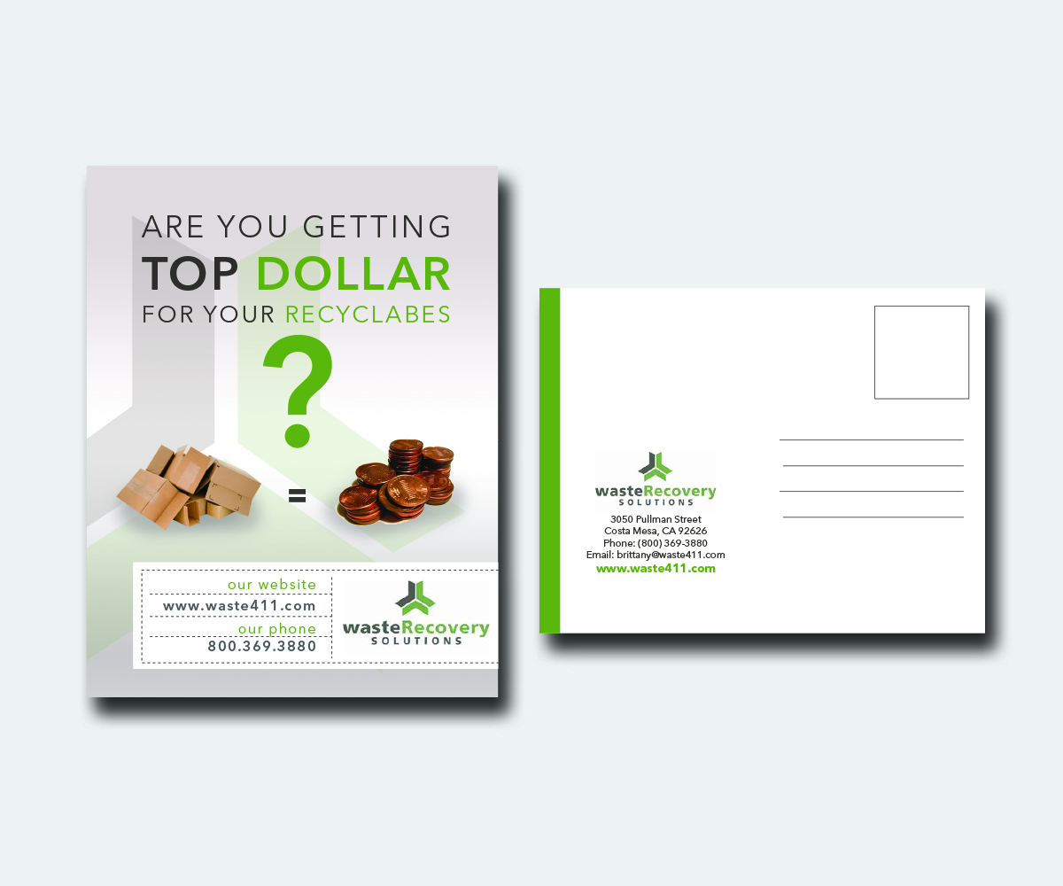 Postcard Design by mcoco for Waste Recovery Solutions | Design #3885099